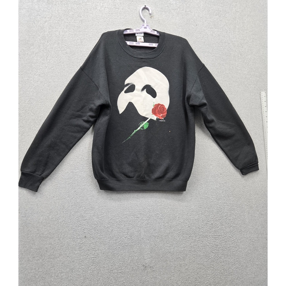 VINTAGE The Phantom of the Opera 1980 Men Sweatshirt L Black Made in USA Graphic